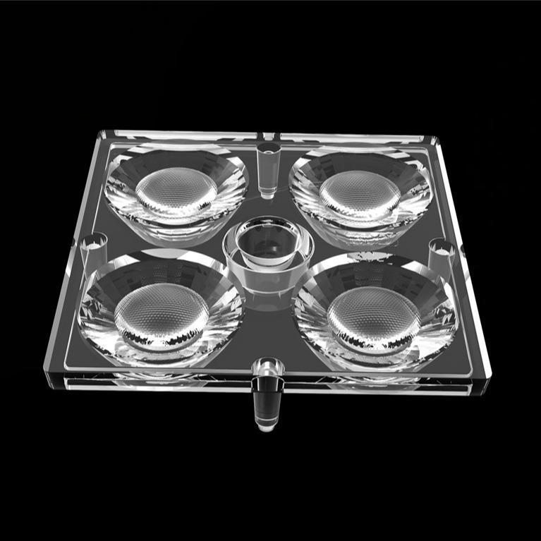 50*50mm 30도 4인 1 LED 빛 렌즈 홍수 조명을 위한 PC 재료 SMD7070/ 5050/4*3030 LED
