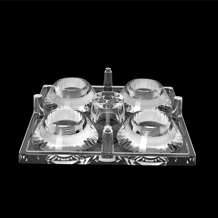 50*50mm 30도 4인 1 LED 빛 렌즈 홍수 조명을 위한 PC 재료 SMD7070/ 5050/4*3030 LED