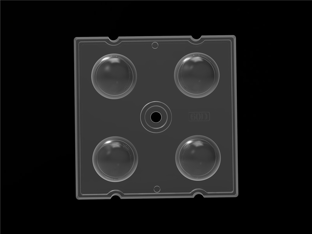 50*50mm 60° 4 In 1 LED 라이트 렌즈 홍수 조명을 위한 PC 재료 SMD7070/ 5050/4*3030 LED