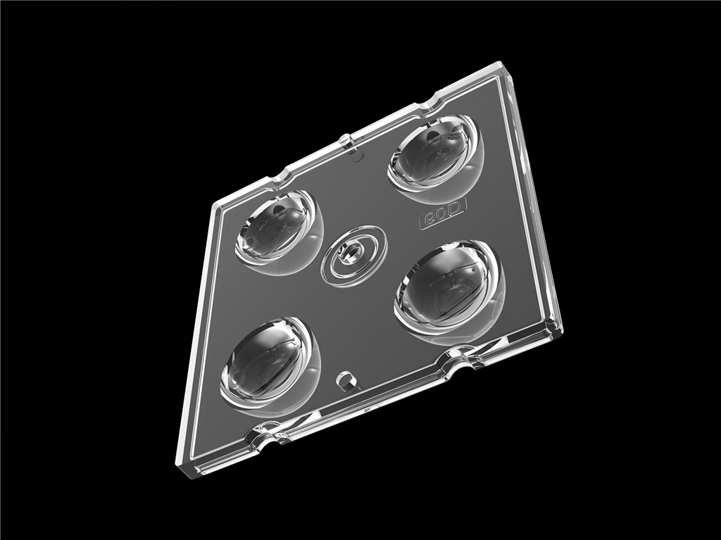 50*50mm 60° 4 In 1 LED 라이트 렌즈 홍수 조명을 위한 PC 재료 SMD7070/ 5050/4*3030 LED