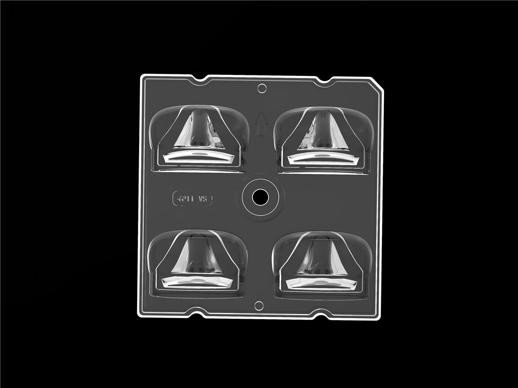50*50mm 55*152도/TYPE2-VS 4 In 1 LED 라이트 렌즈 PC 재료 LED 거리 라이트 모듈 SMD3535/5050LED