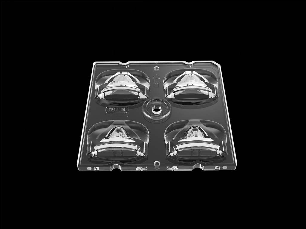 50*50mm 55*152도/TYPE2-VS 4 In 1 LED 라이트 렌즈 PC 재료 LED 거리 라이트 모듈 SMD3535/5050LED