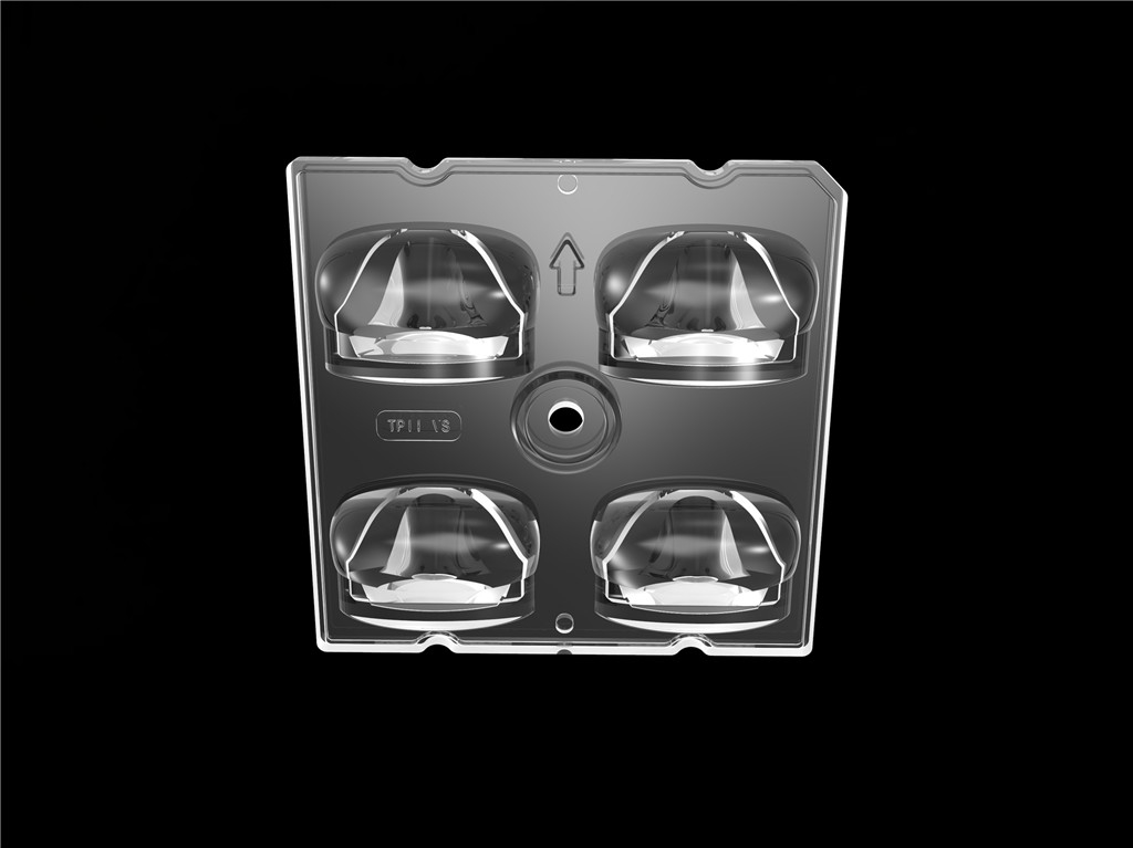 50*50mm 55*152도/TYPE2-VS 4 In 1 LED 라이트 렌즈 PC 재료 LED 거리 라이트 모듈 SMD3535/5050LED