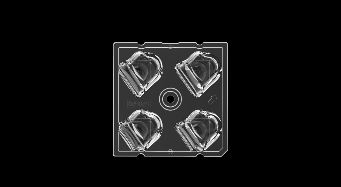 50 * 50mm 높은 전송성 LED 스트리트 라이트 모듈 4IN1 50도 편광 렌즈 유형 및 SMD5050 LED 칩